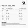 Size chart for REVIT Sand 5 Jacket - Mens
