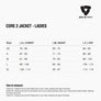 Size chart for REVIT Core 2 - Ladies