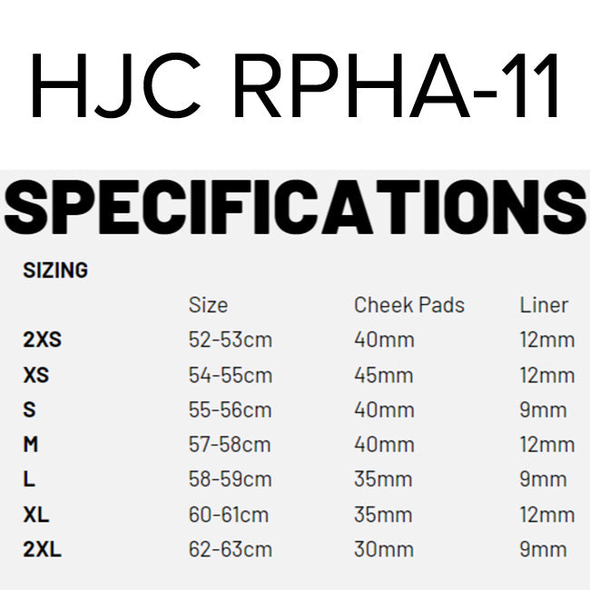 Hjc rpha 11 cheek hot sale pads