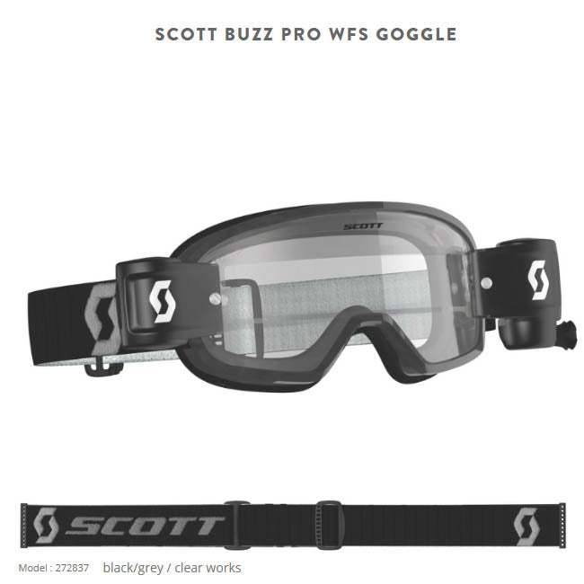 Buzz MX Pro Goggle WFS Black Grey Clear wks lens