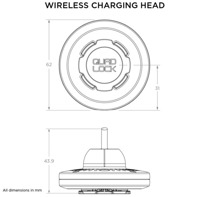 Quad Lock 360 Head - Wireless Charging Head