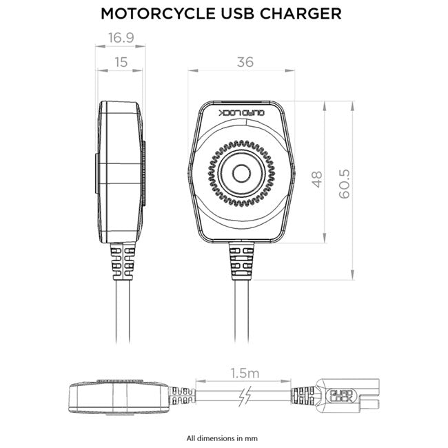 Quad Lock USB Charger – Motoland NZ